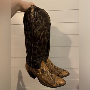 Brown and Tan Western Cowboy Boots